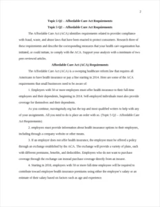 Affordable Care Act Requirements – page 2