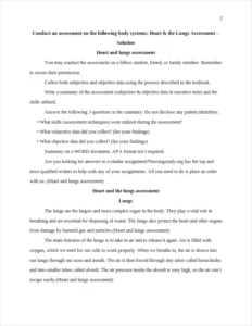 Heart and lungs assessment – page 2