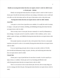 Nursing intervention that does not require doctors order for relief – page 2