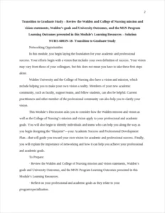 Transition to Graduate Study – page 2