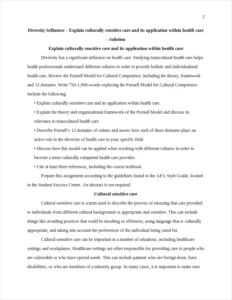 Explain culturally sensitive care and its application within health care – page 2