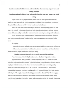 Nurse Burnout and How It May be addressed – page 2