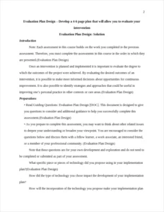 Evaluation Plan Design – page 2