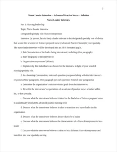 Nurse Leader Interview – page 2