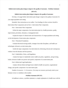Holistic intervention plan design to improve the quality of outcomes – page 2