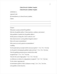 Clinical Practice Guideline Template – page 2