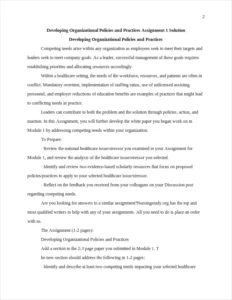 Organizational Policies and Practices – page 2