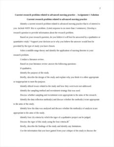 Current research problem related to advanced nursing practice – page 2