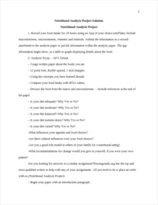 Nutritional Analysis Project – page 2