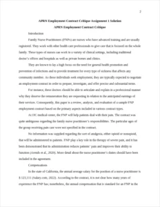 APRN Employment Contract Critique – page 2