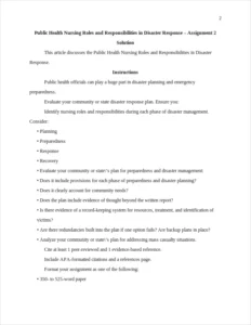 Public Health Nursing Roles and Responsibilities – page 2