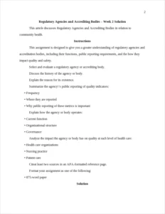 Regulatory Agencies and Accrediting Bodies – page 2