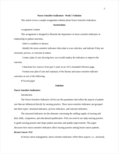 Nurse-Sensitive Indicators – page 2