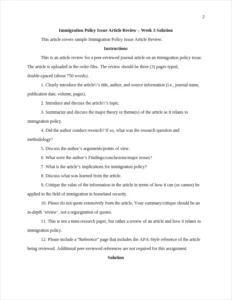 Immigration Policy Issue Article Review – page 2