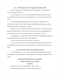 CLC - EBP Literature Search and Appraisal of Evidence – page 2