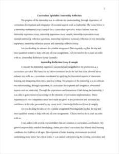 Internship Reflection Essay Example – page 2