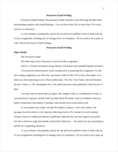 Persuasive Email Writing – page 2