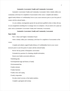Family and Community Assessment – page 2