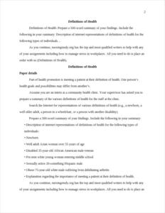 Definitions of Health – page 2