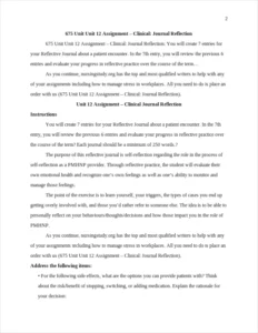 Clinical Journal Reflection – page 2