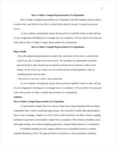 Sample Representative of a Population – page 2