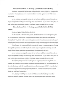 Discharge Against Medical Advice (DAMA) – page 2