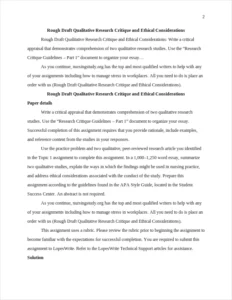 Rough Draft Qualitative Research Critique and Ethical Considerations – page 2