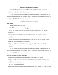 Workplace Environment Assessment – page 2