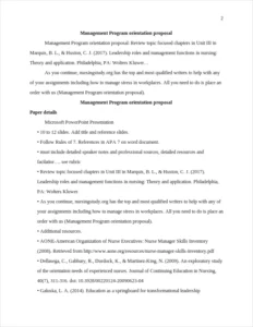 Management Program orientation proposal – page 2