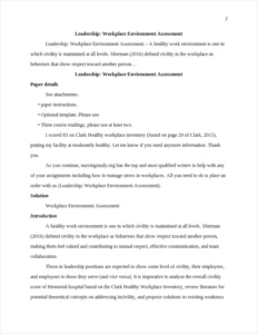 Workplace Environment Assessment – page 2
