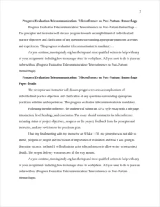 Progress Evaluation Telecommunication – page 2