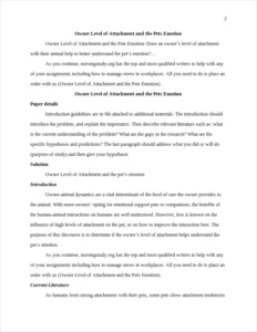 Owner Level of Attachment and the Pets Emotion – page 2