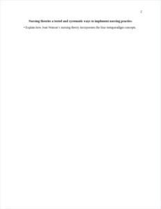 Nursing theories a tested and systematic ways to implement nursing practice. – page 2