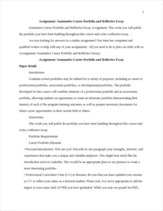 Summative Career Portfolio – page 2