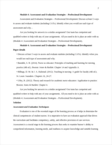 Assessment and Evaluation Strategies – page 2
