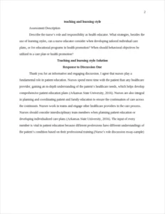 Nurse's role discussion essay-sample – page 2