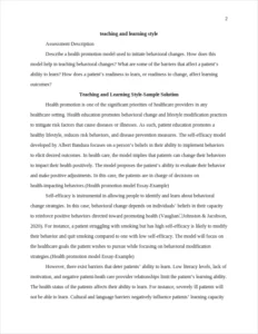 Health promotion model Essay-Example – page 2
