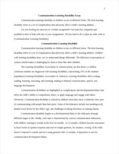 Communication Learning Disability – page 2