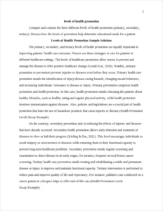 Health Promotion Levels Essay-Example – page 2