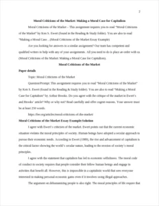 Moral Criticisms of the Market Essay Example – page 2