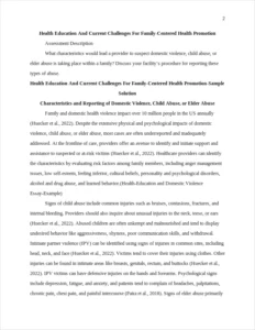 Health-Education and Domestic Violence Essay-Example – page 2