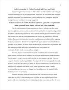 Toddler Health Assessment Essay-Sample – page 2