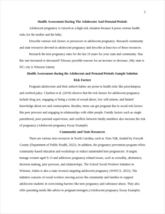 Adolescent pregnancy Essay Example – page 2