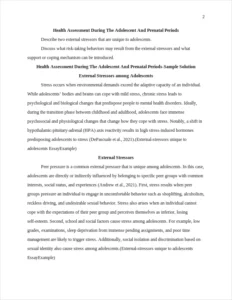 External-stressors unique to adolescents EssayExample – page 2