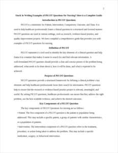 Examples of PICOT Questions for Nursing – page 2