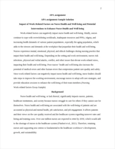 Nursing Work-related factors Essay-Sample – page 2
