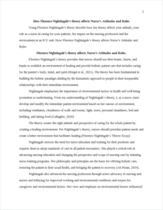 Florence Nightingale's theory affects Nurse's Attitudes and Roles – page 2