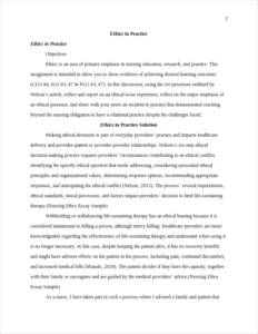Nursing Ethcs Essay Sample – page 2