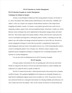 PICOT Question on Anxiety Management – page 2