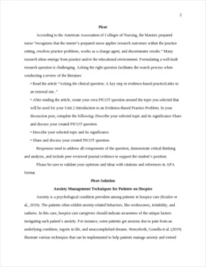 Anxiety Management-Picot Sample Essay – page 2